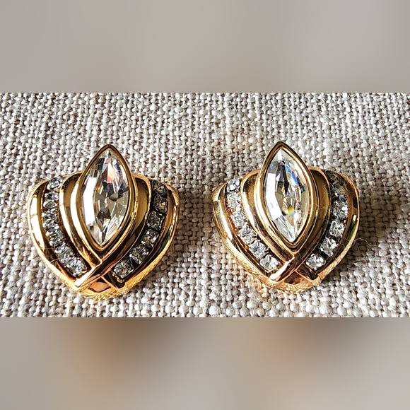 Vintage Salo Dangle Gold-Tone Earrings. Perfect for a wedding. 1990's - Picture 1 of 3